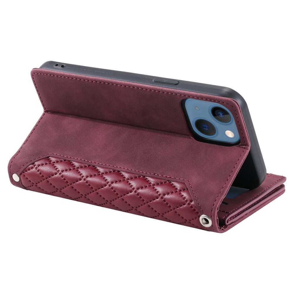 Lompakkolaukku iPhone 15 Plus Quilted Valkoinen