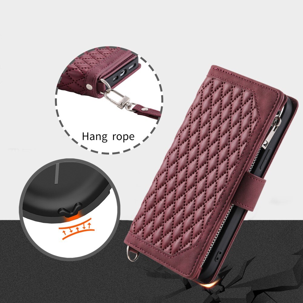 Lompakkolaukku iPhone 15 Plus Quilted Valkoinen
