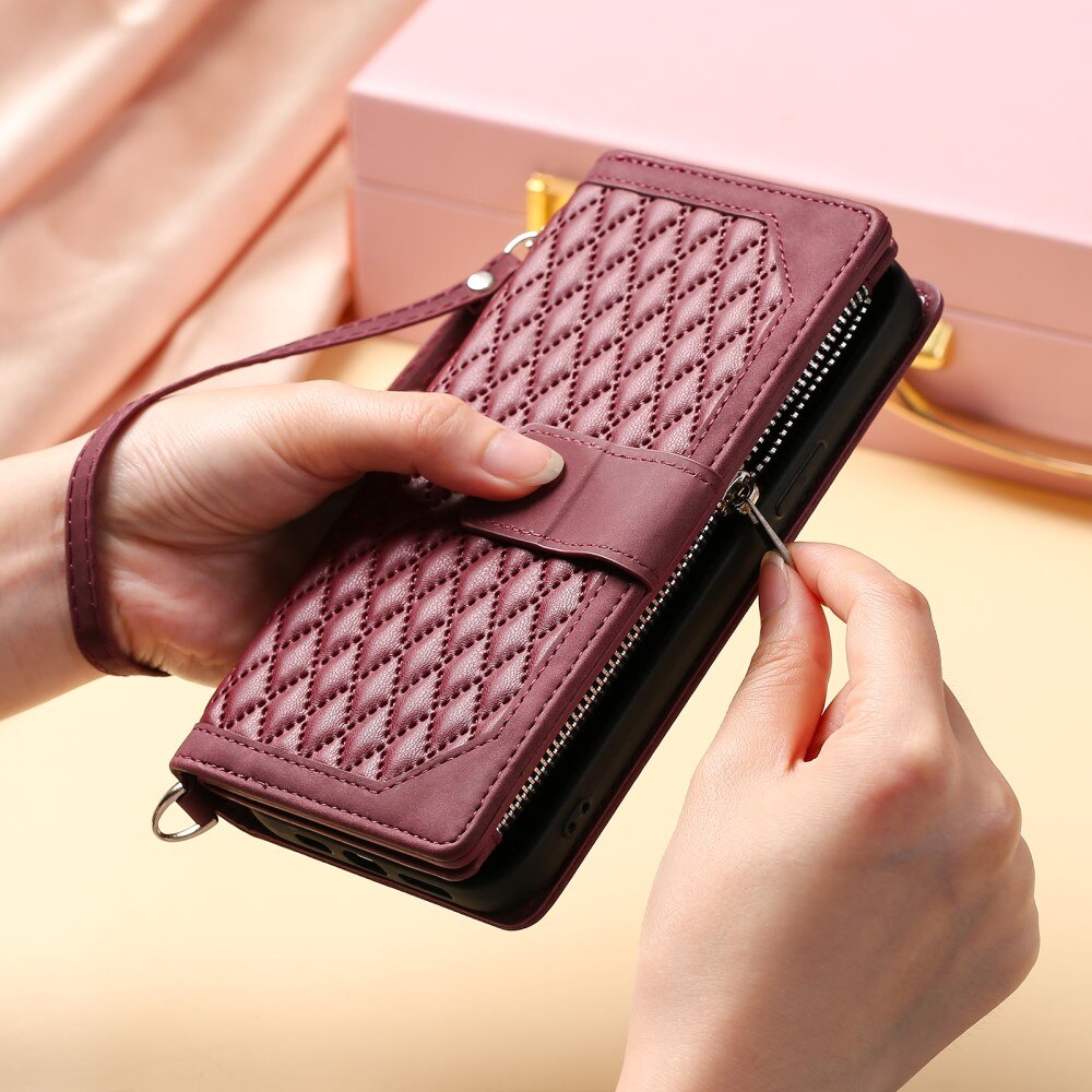 Lompakkolaukku iPhone 15 Plus Quilted Valkoinen