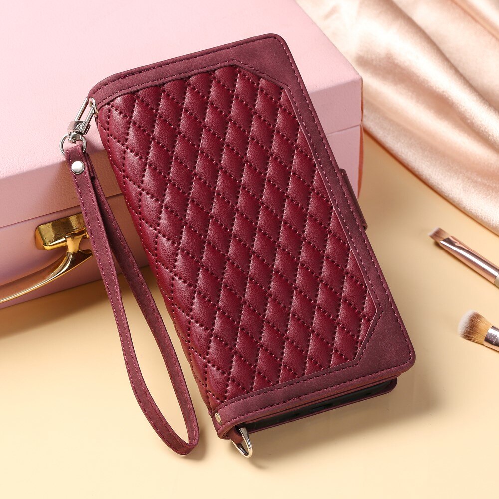 Lompakkolaukku iPhone 15 Plus Quilted Valkoinen