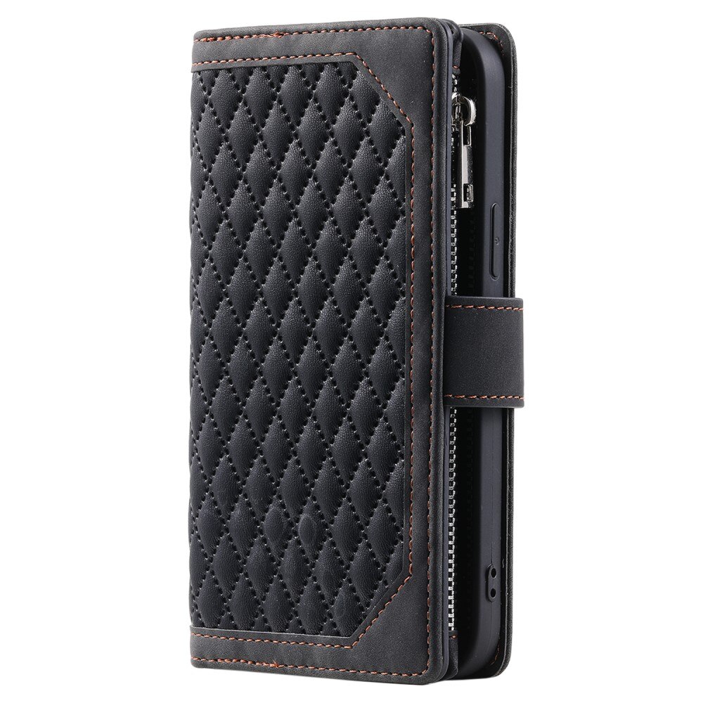 Lompakkolaukku iPhone 15 Plus Quilted musta