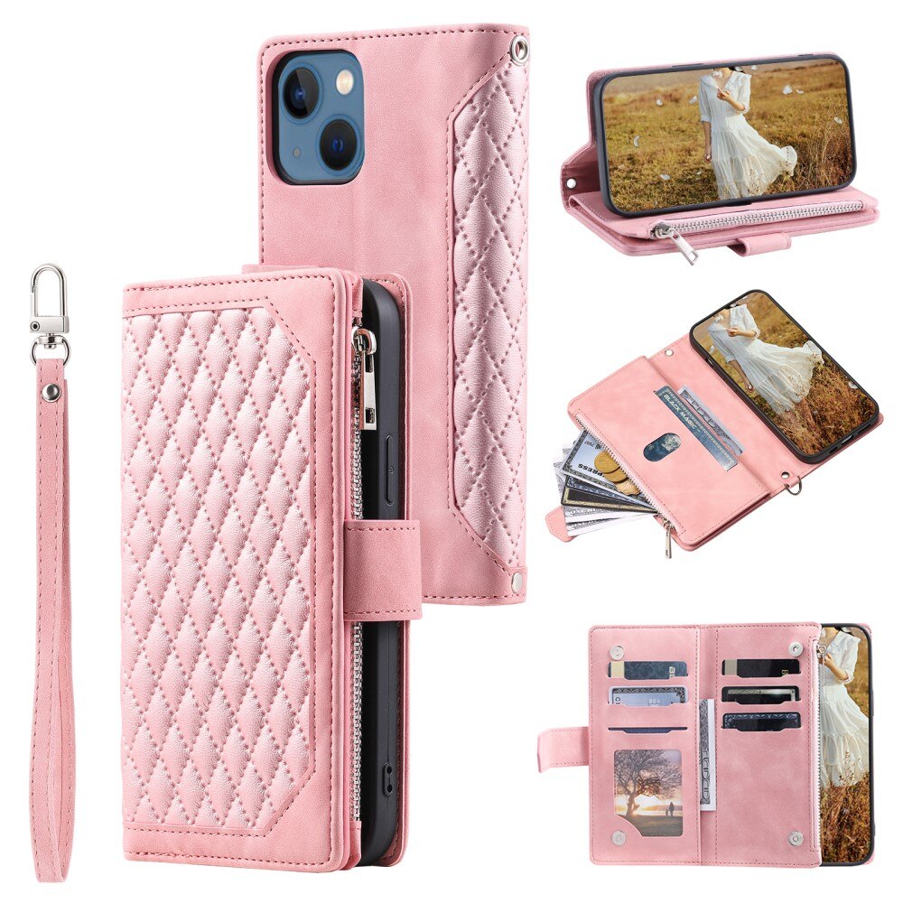 Lompakkolaukku iPhone 15 Plus Quilted Musta