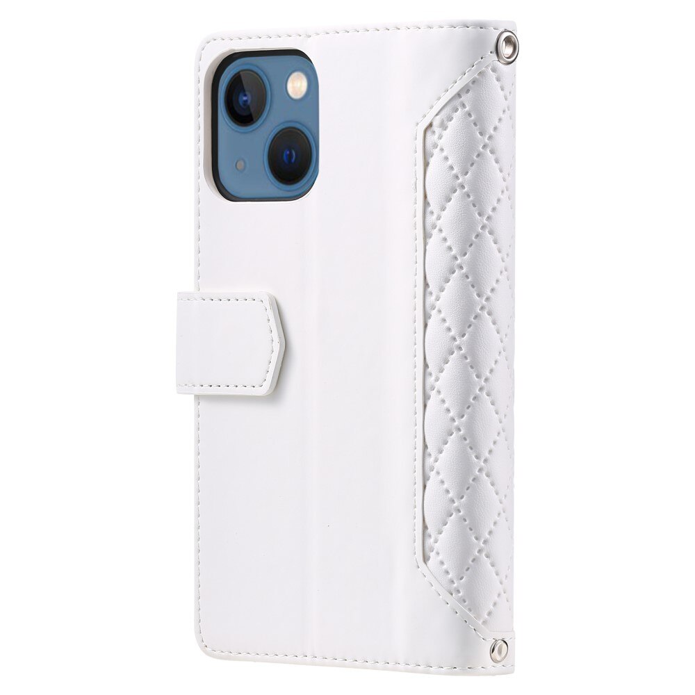 Lompakkolaukku iPhone 15 Plus Quilted Valkoinen