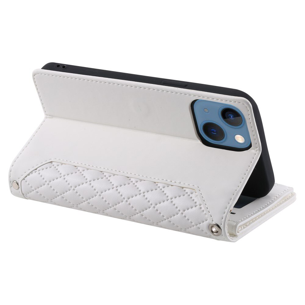 Lompakkolaukku iPhone 15 Plus Quilted Valkoinen