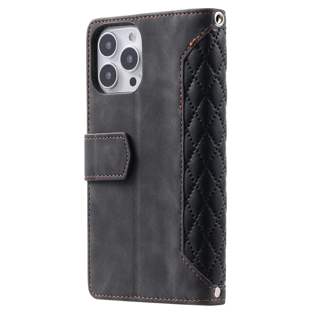 Lompakkolaukku iPhone 15 Pro Max Quilted musta