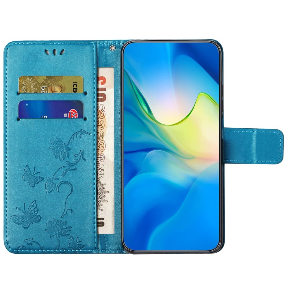 Nahkakotelo Perhonen Samsung Galaxy S23 FE sininen