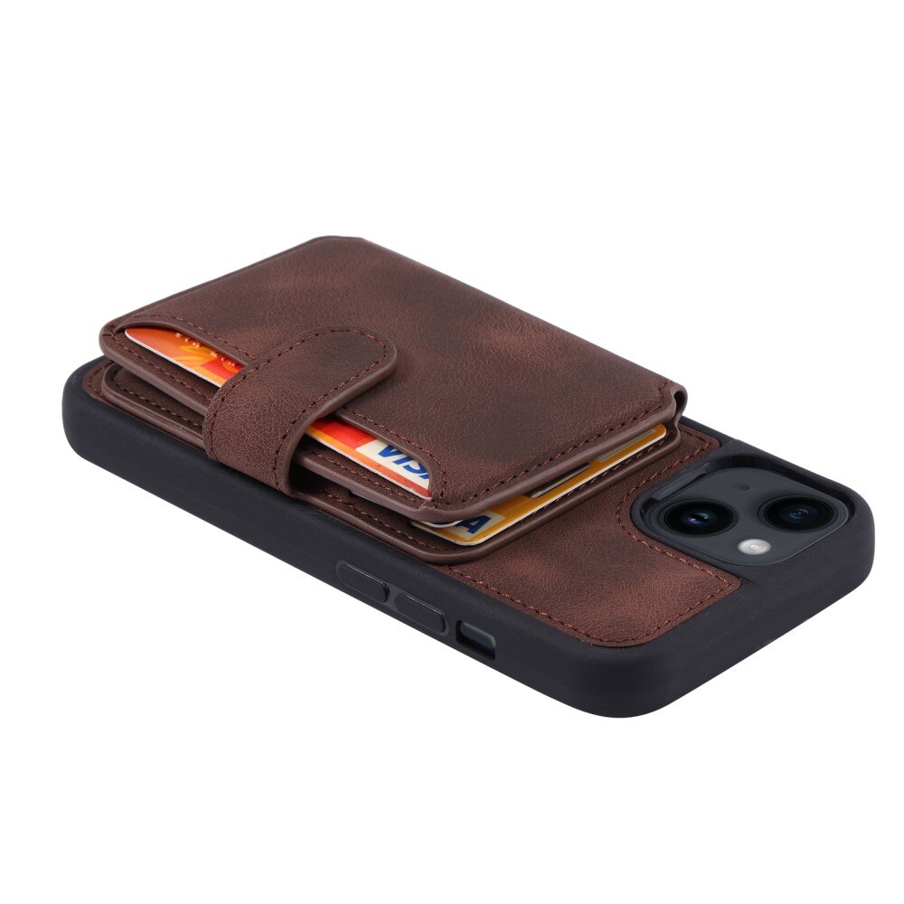 RFID blocking Multi-slot Kuori iPhone 15 ruskea