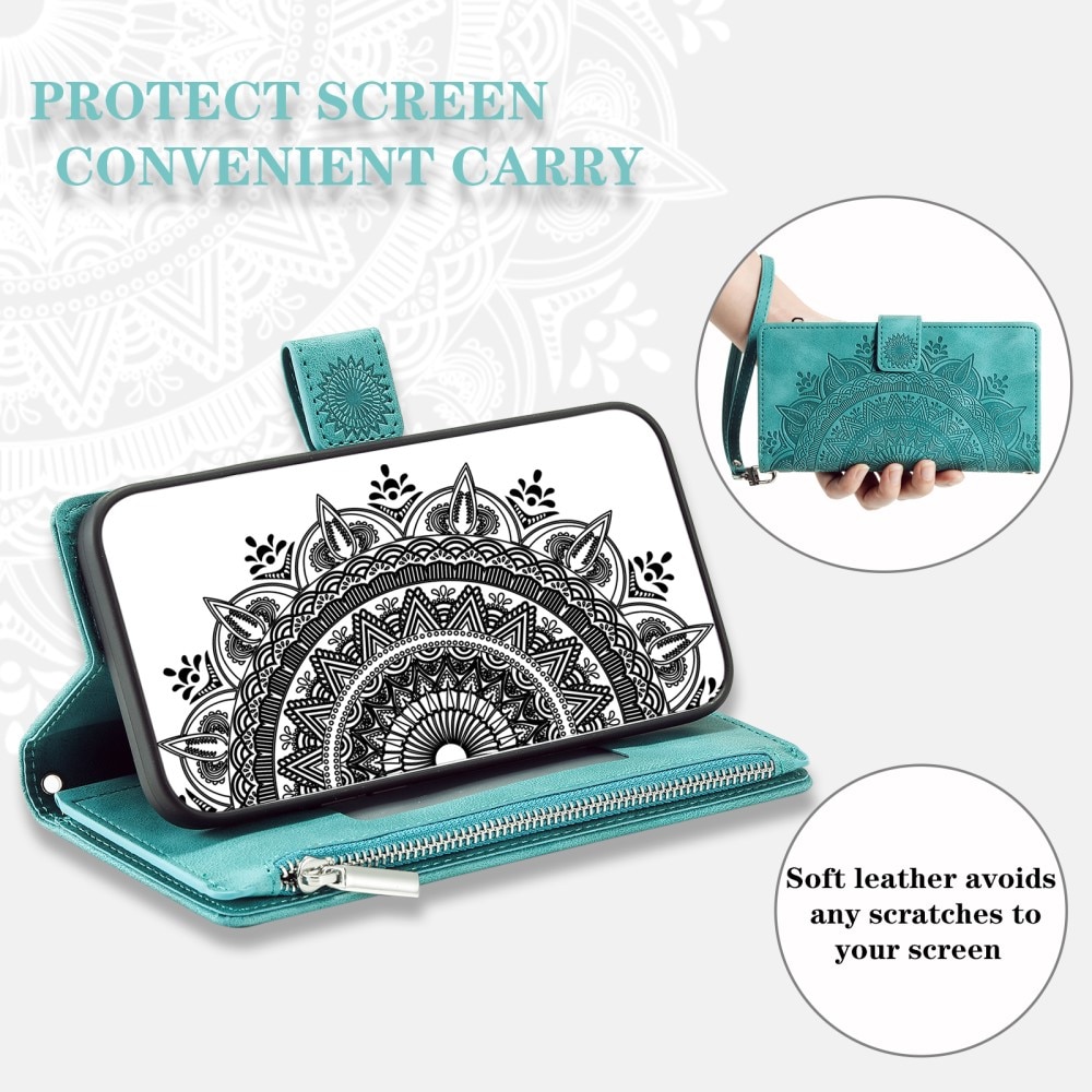 Lompakkolaukku Samsung Galaxy S23 FE Mandala vihreä