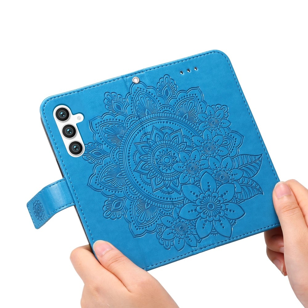 Nahkakotelo Mandala Samsung Galaxy S23 FE sininen