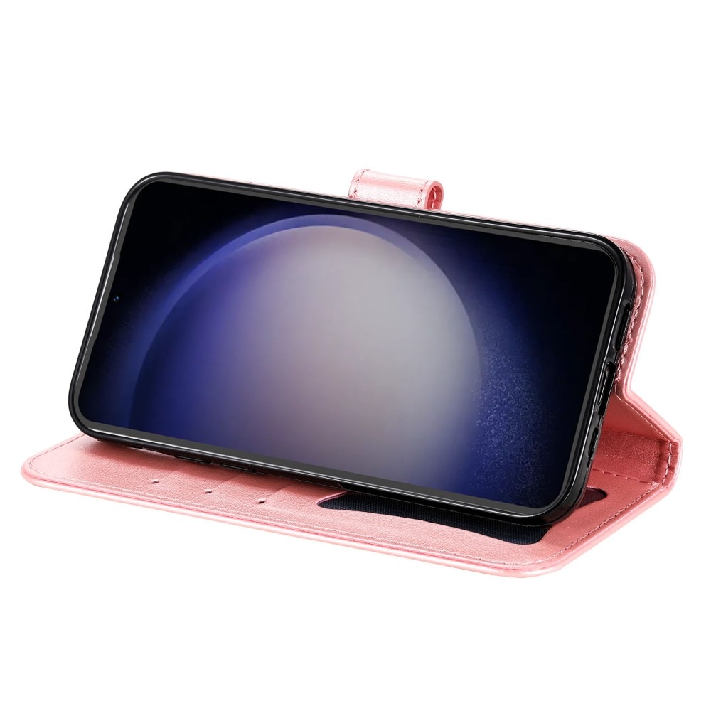 Nahkakotelo Mandala Samsung Galaxy S23 FE vaaleanpunainen