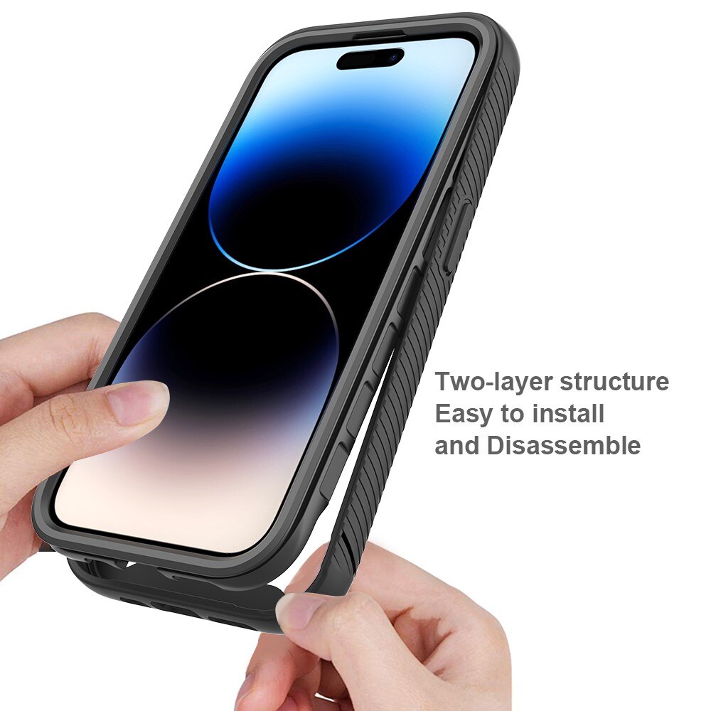 Full Cover Kuori iPhone 15 Pro Musta