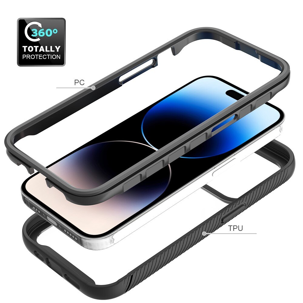 Full Cover Kuori iPhone 15 Pro Musta