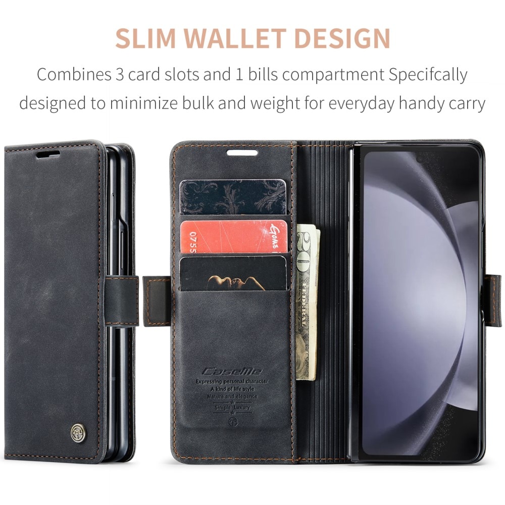 Slim Lompakkokotelo Samsung Galaxy Z Fold 5 musta