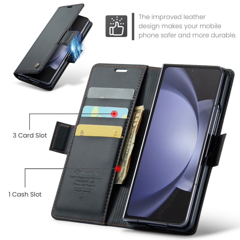 RFID-blocking Slim Lompakkokotelo Samsung Galaxy Z Fold 5 musta