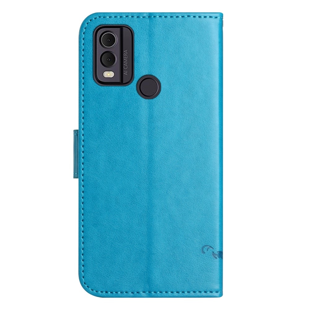 Nahkakotelo Perhonen  Nokia C22 Sininen