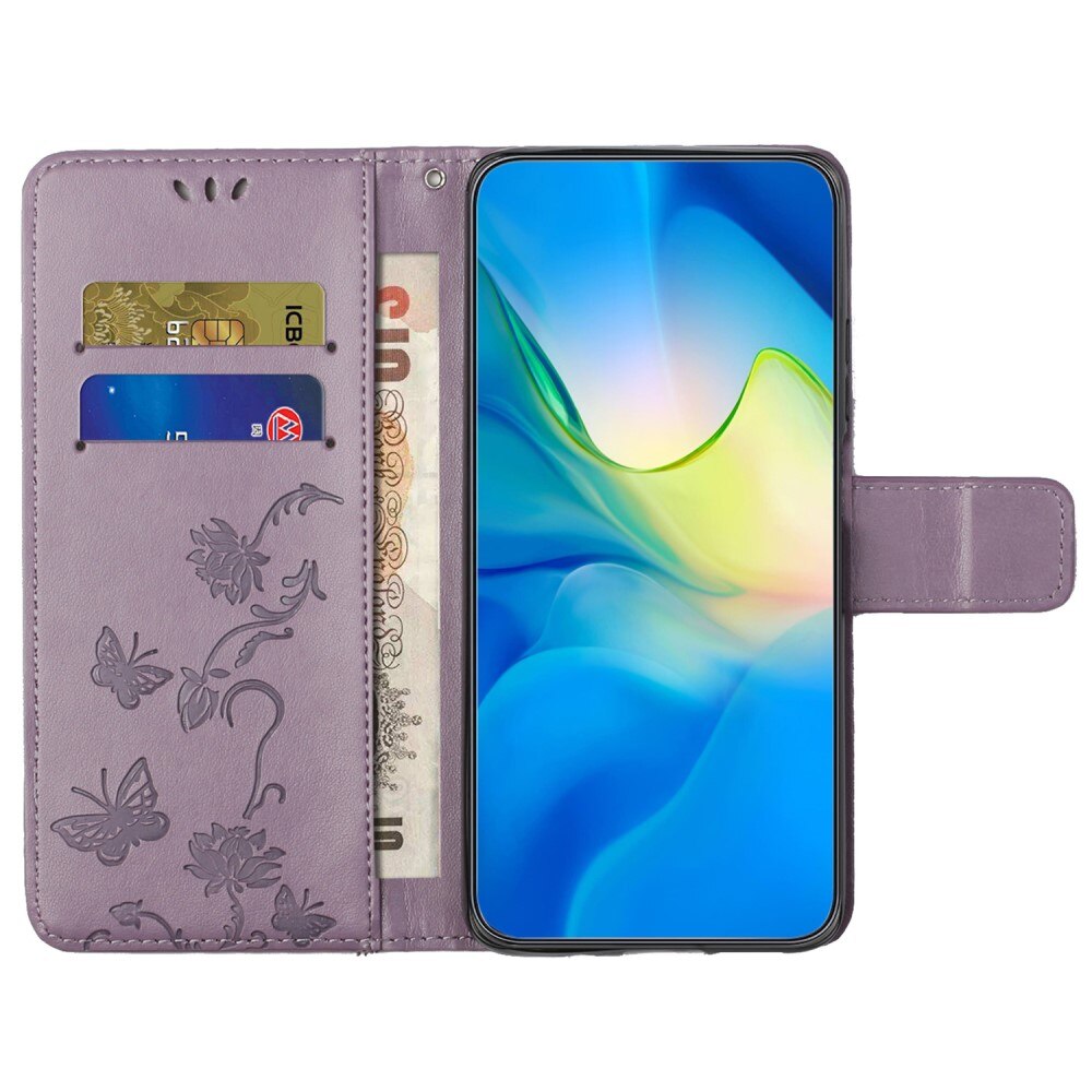 Nahkakotelo Perhonen  Nokia C22 Liila