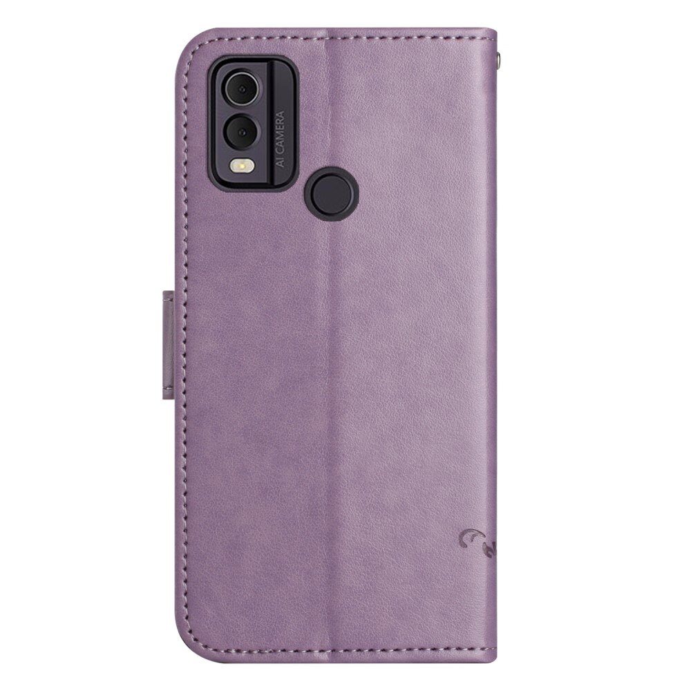 Nahkakotelo Perhonen  Nokia C22 Liila