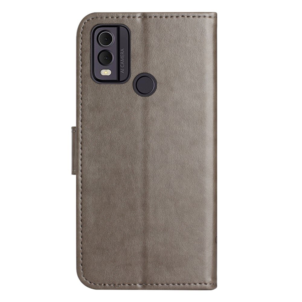 Nahkakotelo Perhonen  Nokia C32 Harmaa