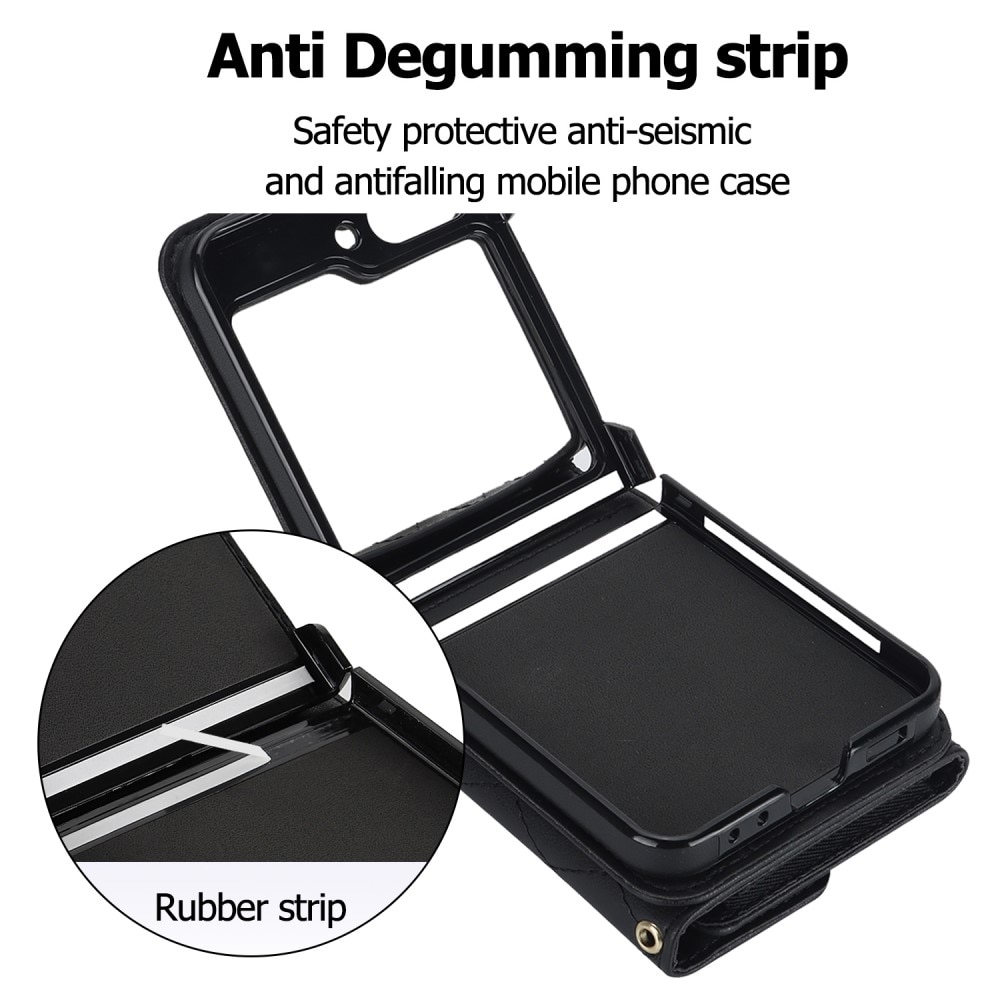 RFID-blocking Lompakkolaukku Samsung Galaxy Z Flip 5 Quilted musta