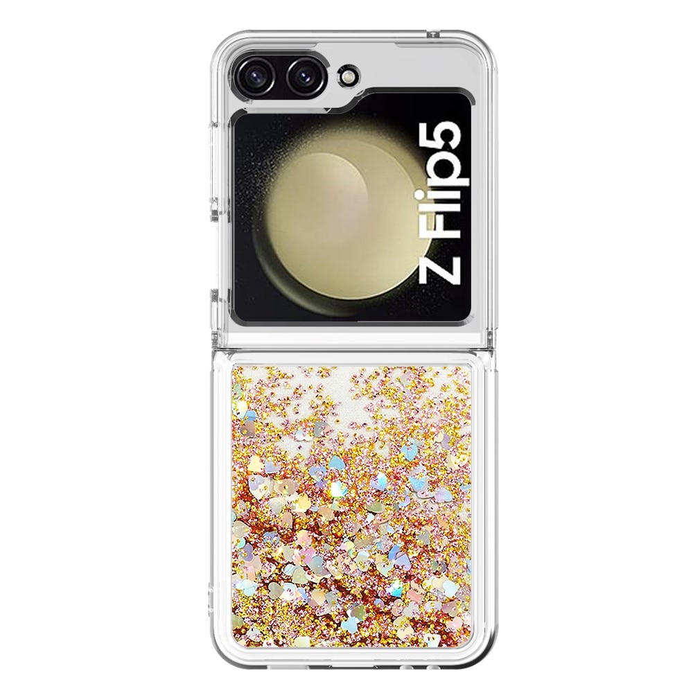 Glitter Powder TPU Kuori Samsung Galaxy Z Flip 5 kulta