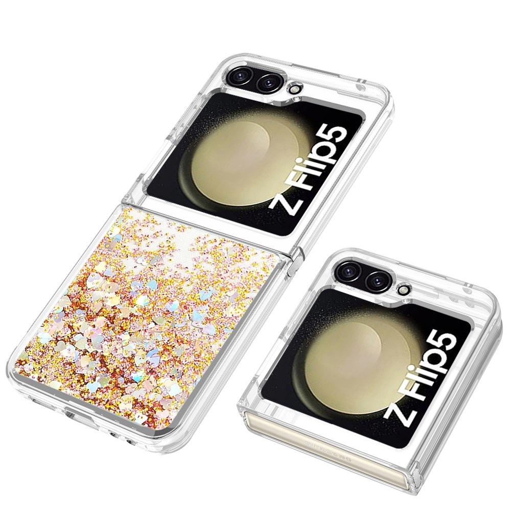 Glitter Powder TPU Kuori Samsung Galaxy Z Flip 5 kulta