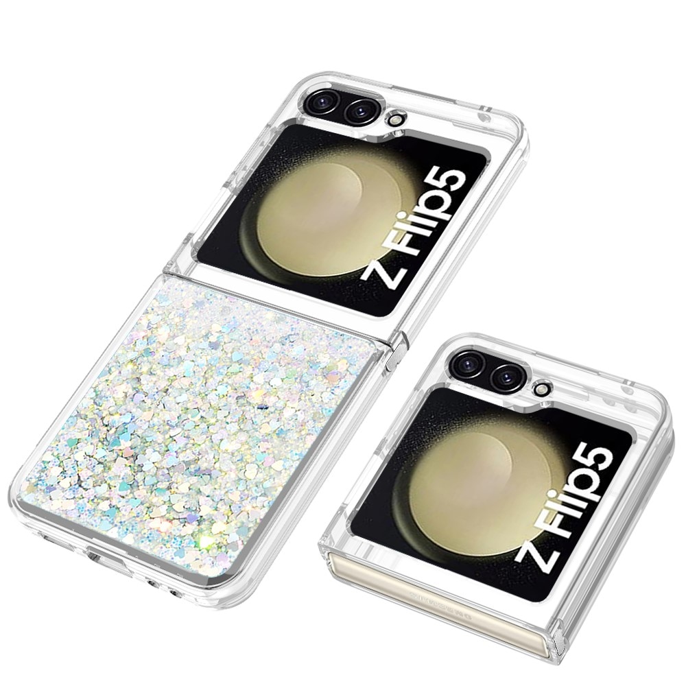 Glitter Powder TPU Kuori Samsung Galaxy Z Flip 5 hopea