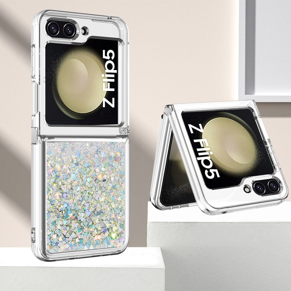Glitter Powder TPU Kuori Samsung Galaxy Z Flip 5 hopea