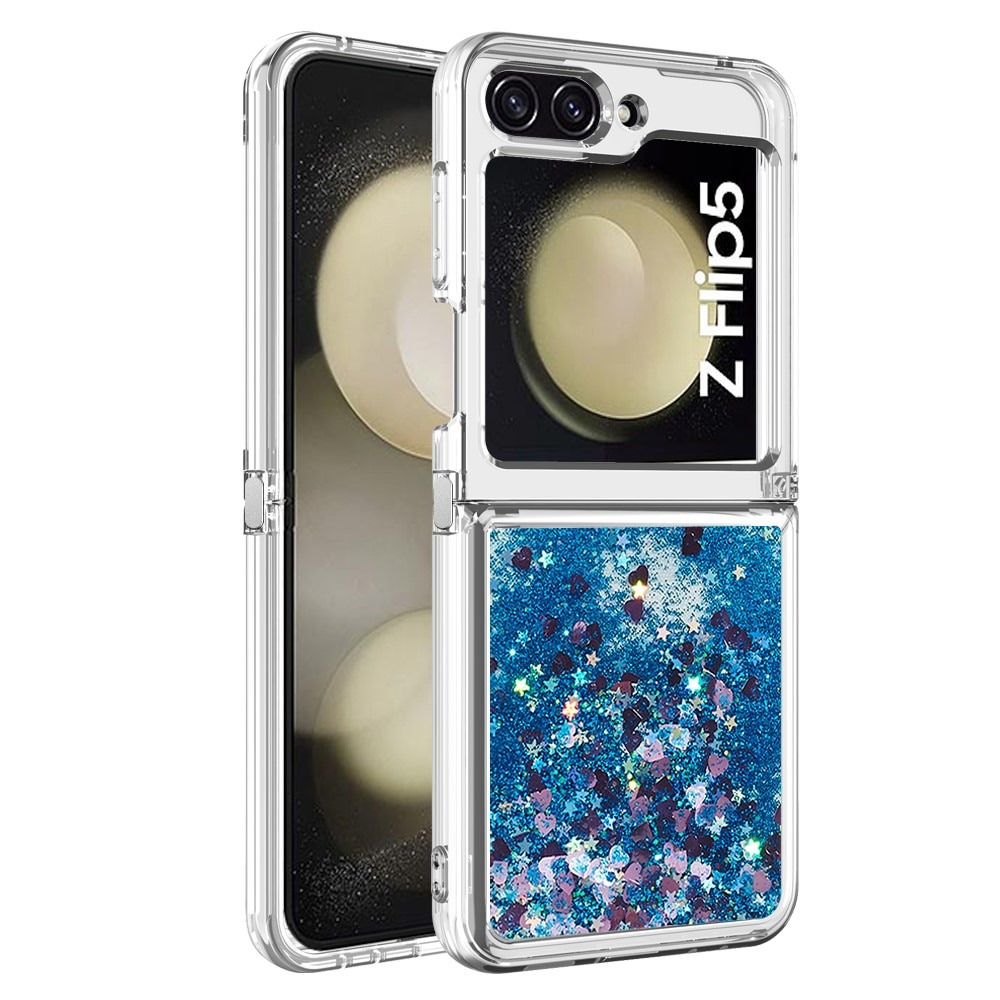 Glitter Powder TPU Kuori Samsung Galaxy Z Flip 5 sininen