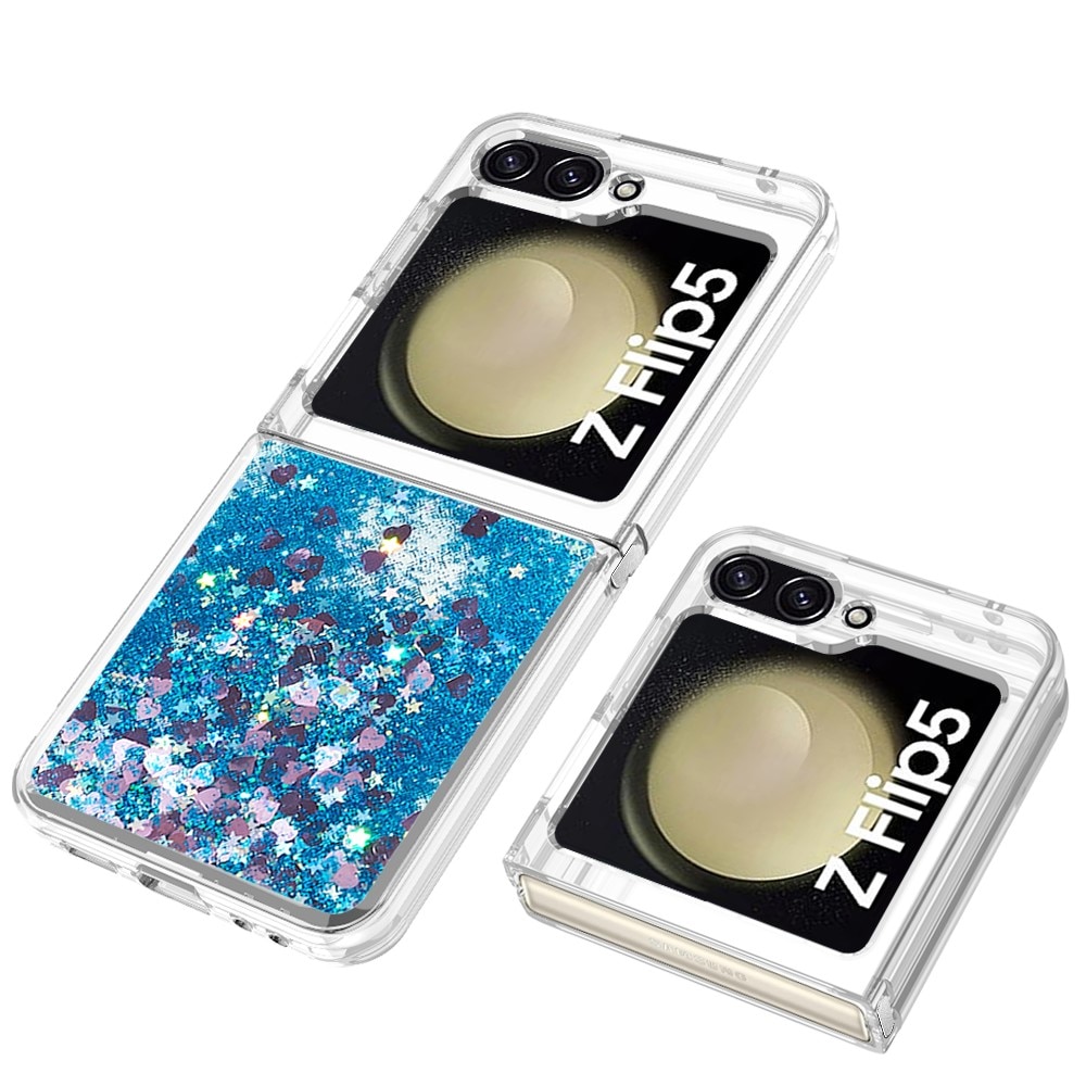 Glitter Powder TPU Kuori Samsung Galaxy Z Flip 5 sininen