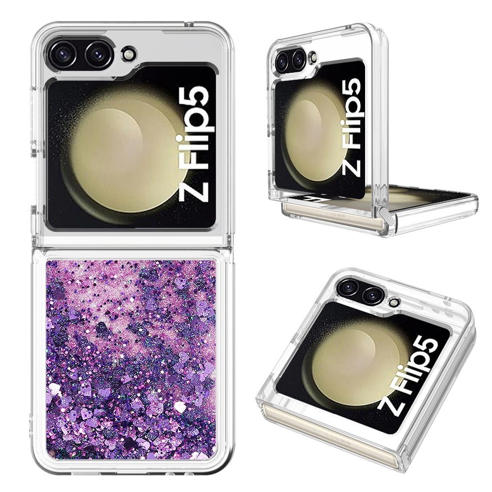 Glitter Powder TPU Kuori Samsung Galaxy Z Flip 5 liila