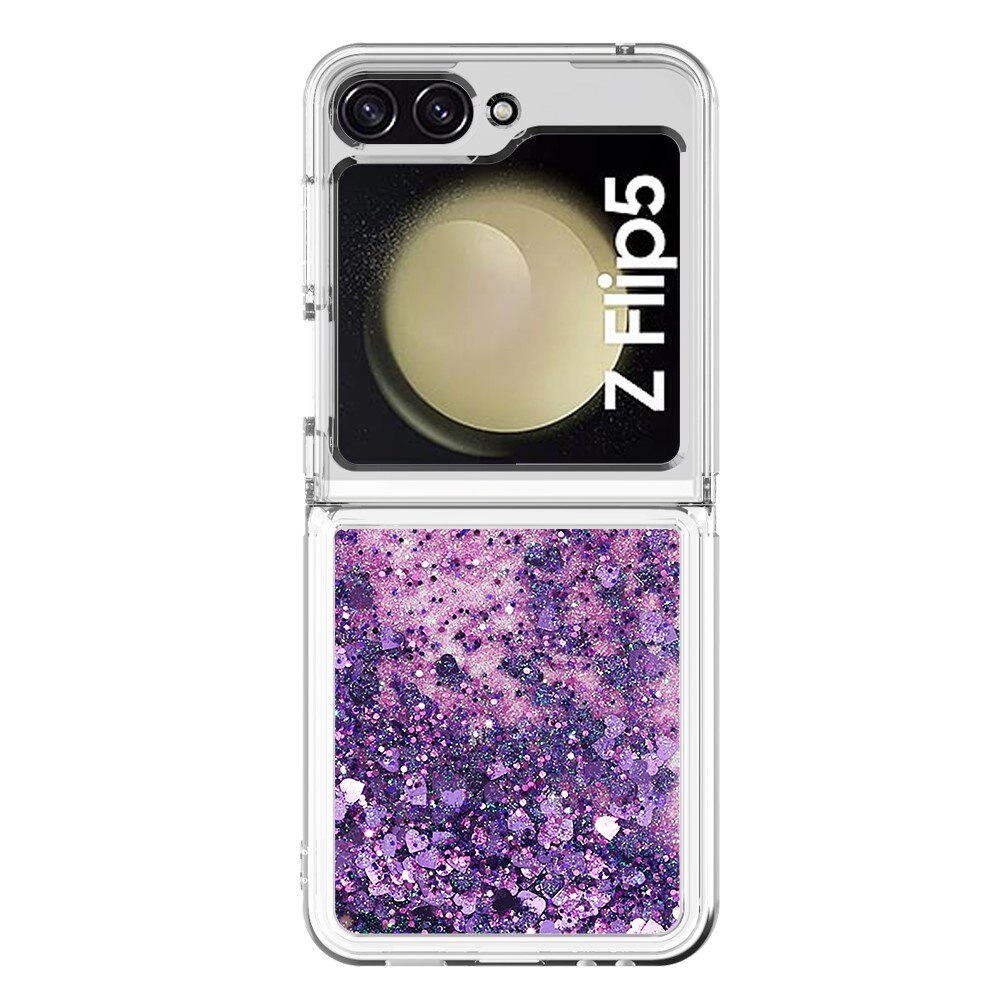 Glitter Powder TPU Kuori Samsung Galaxy Z Flip 5 liila