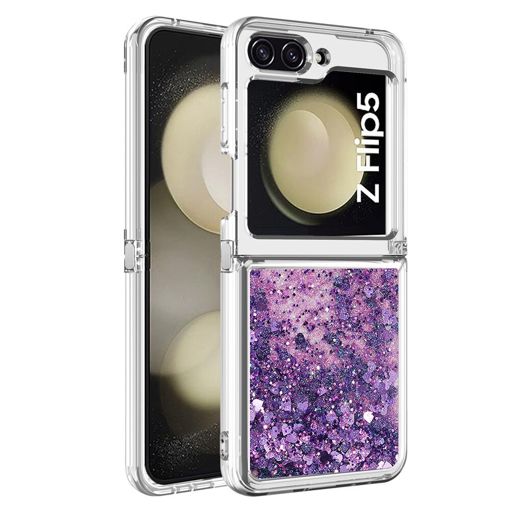 Glitter Powder TPU Kuori Samsung Galaxy Z Flip 5 liila