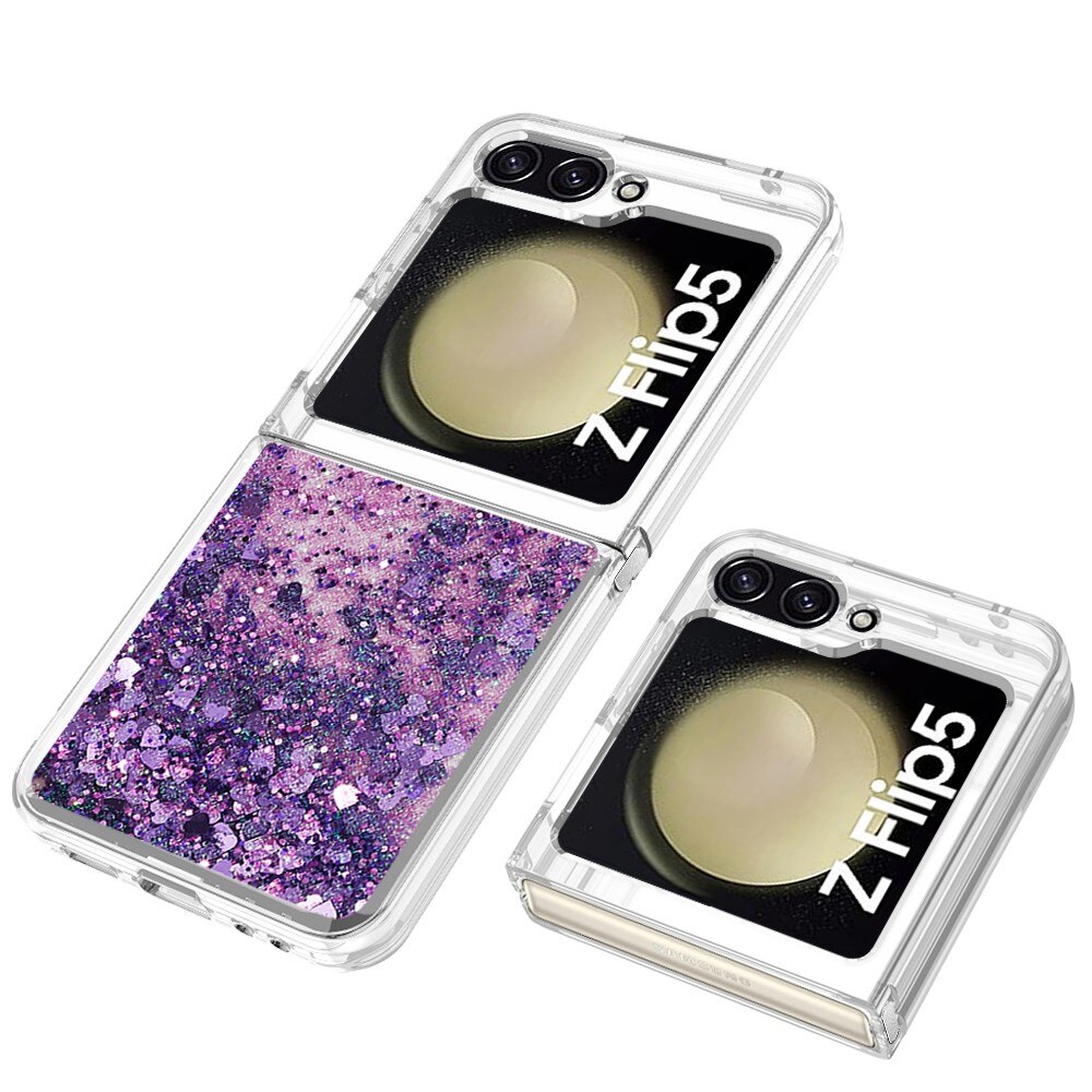 Glitter Powder TPU Kuori Samsung Galaxy Z Flip 5 liila