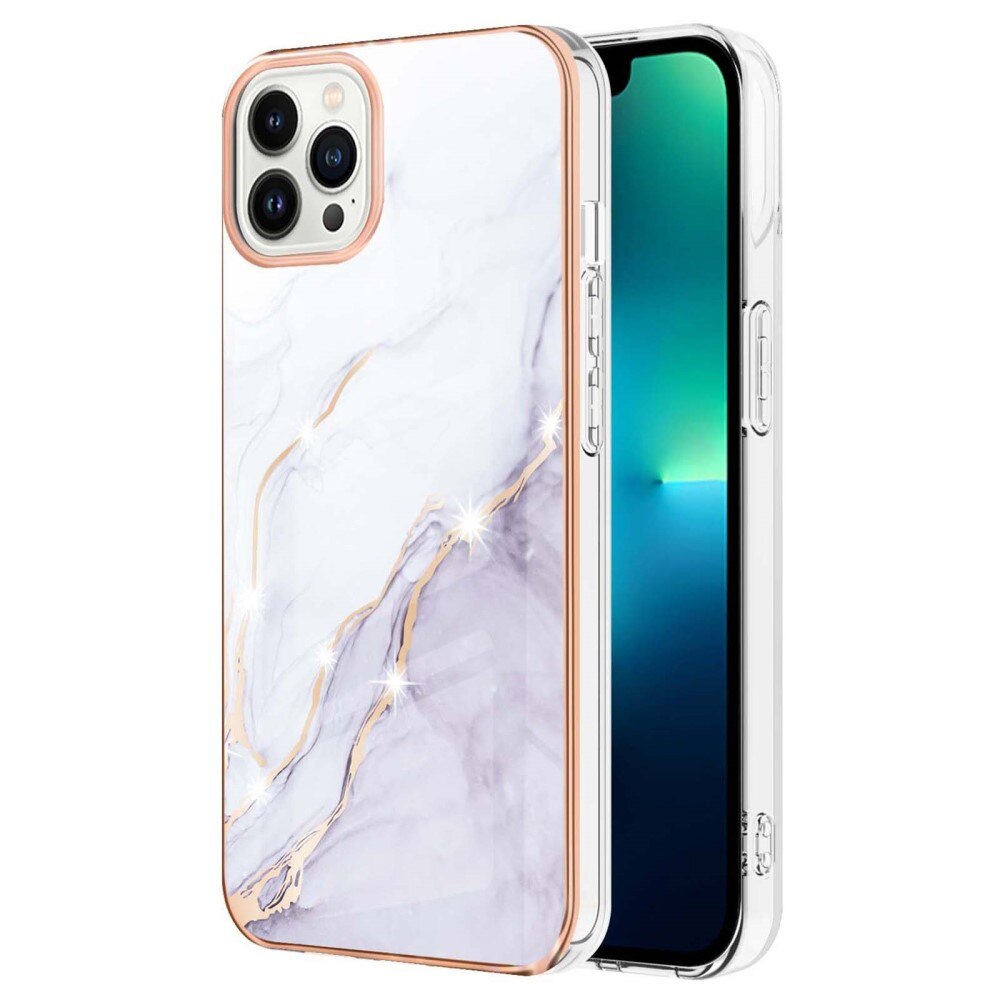 TPU suojakuori iPhone 15 Pro Max valkoista marmoria