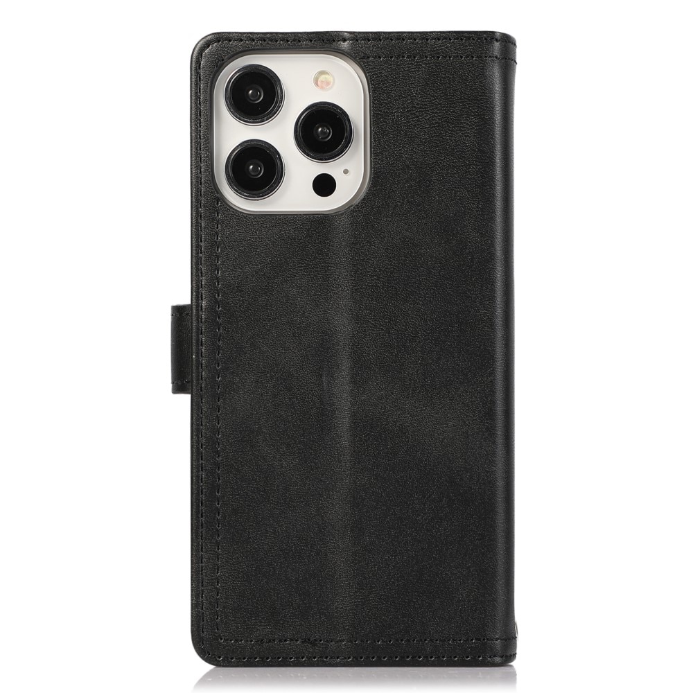 Suojakotelo Zipper Multi-slot iPhone 15 Pro Max musta