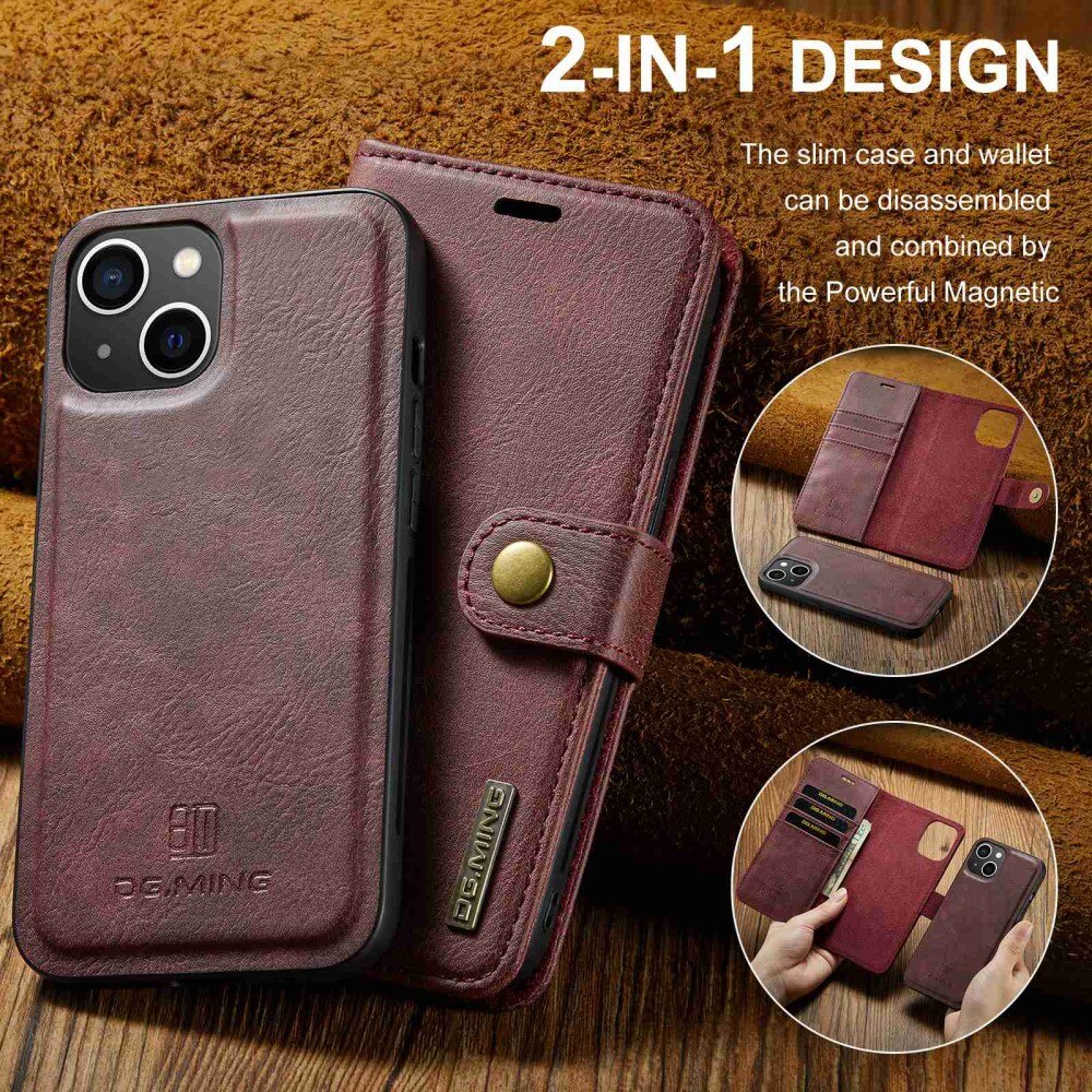 Magnet Wallet iPhone 15 Plus Punainen