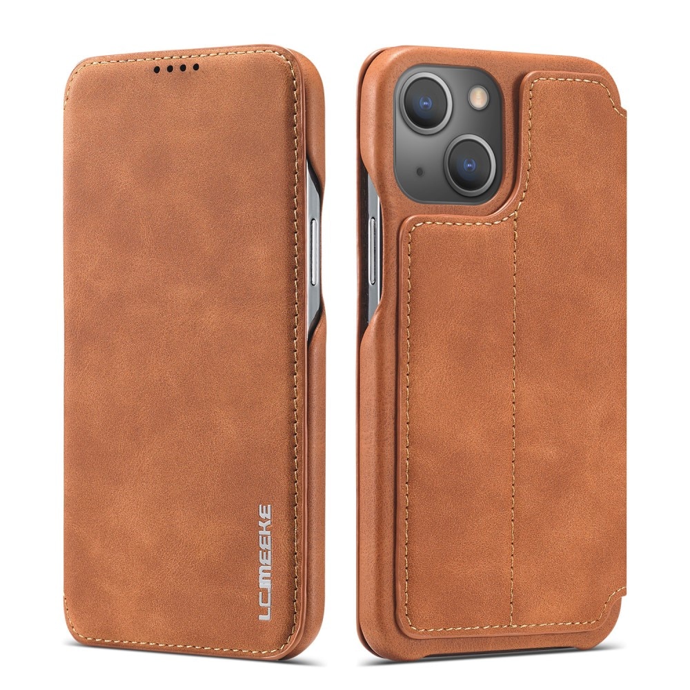 Slim Lompakkokotelot iPhone 15 cognac