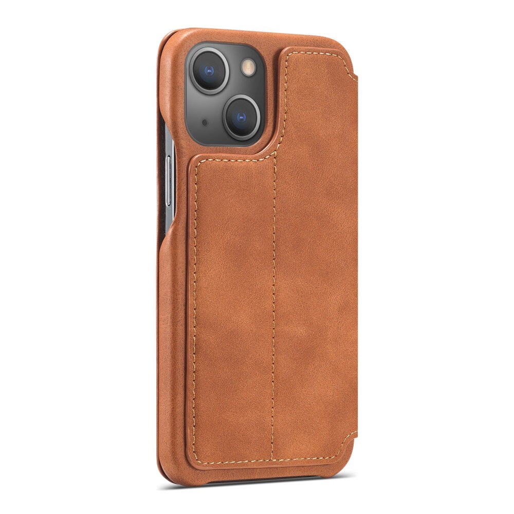 Slim Lompakkokotelot iPhone 15 Plus cognac