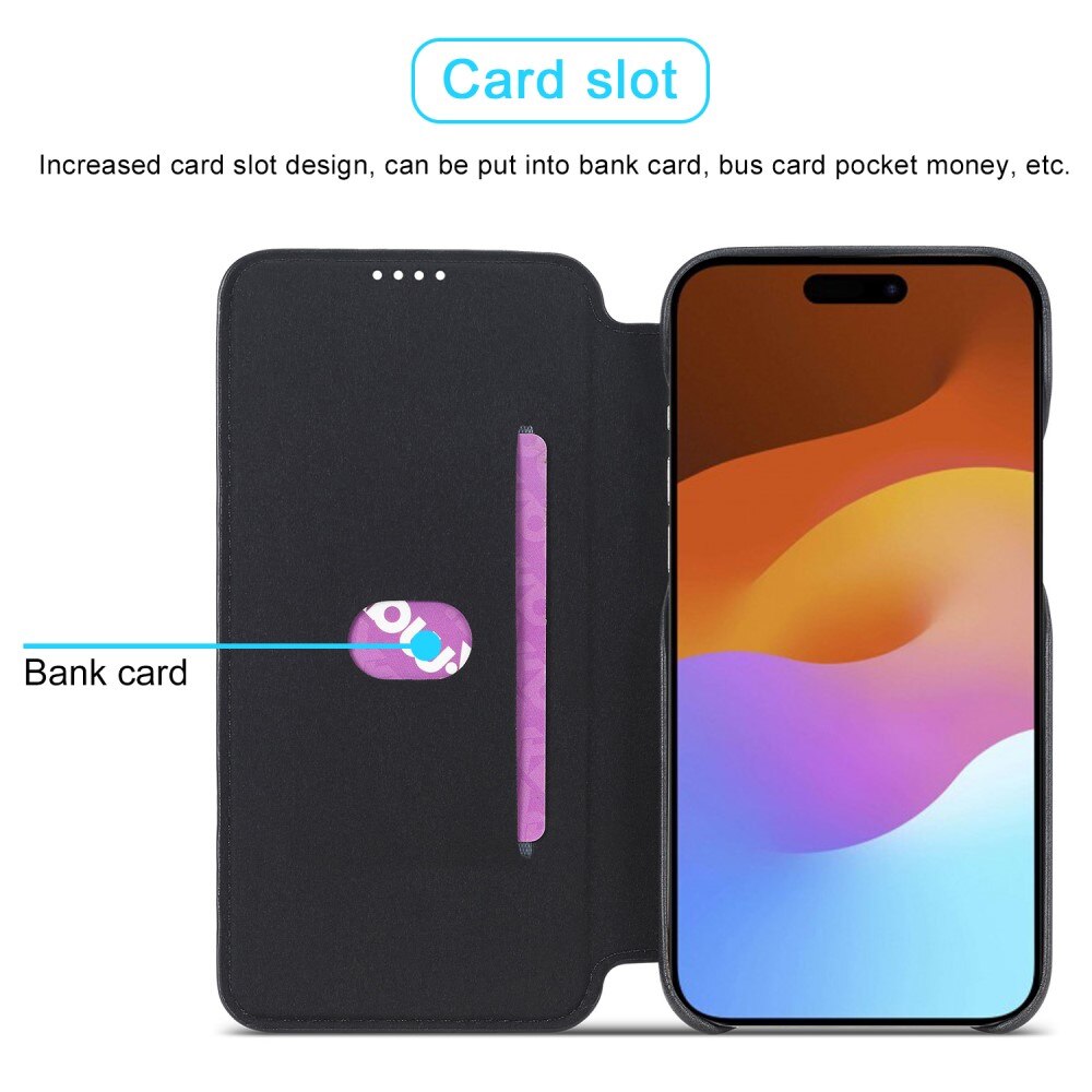 Slim Lompakkokotelot iPhone 15 Plus musta