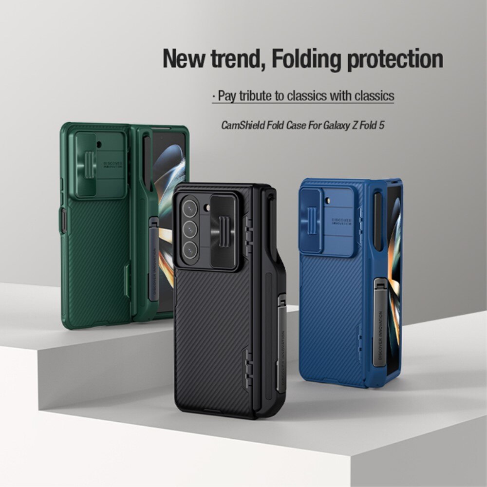 CamShield Fold Kuori Kynäpidikkeellä Samsung Galaxy Z Fold 5 sininen