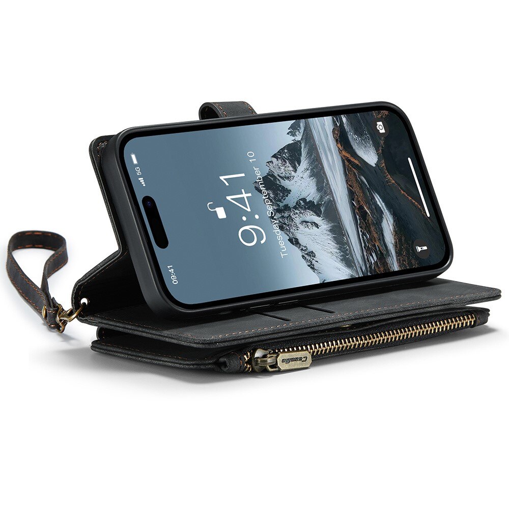 Zipper Wallet iPhone 15 Pro Max musta