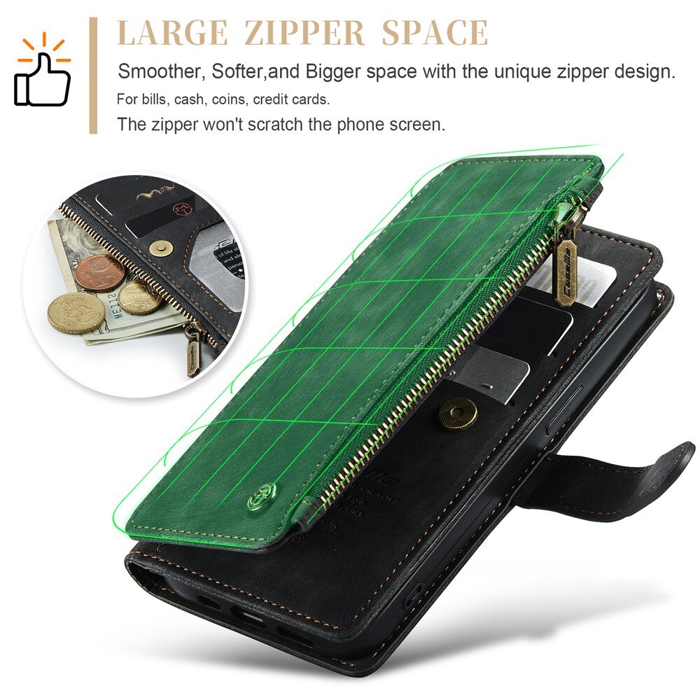 Zipper Wallet iPhone 15 Musta