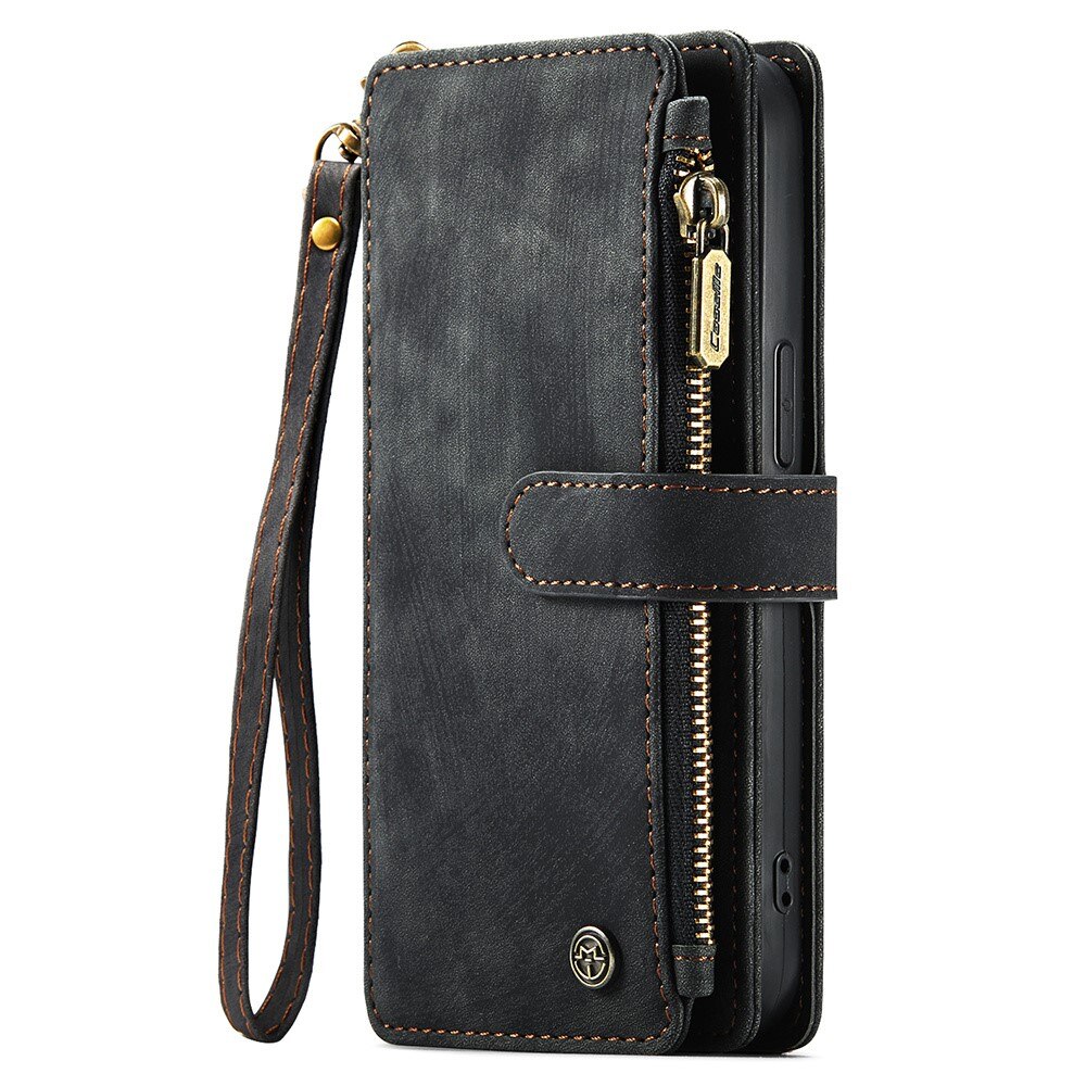 Zipper Wallet iPhone 15 Musta
