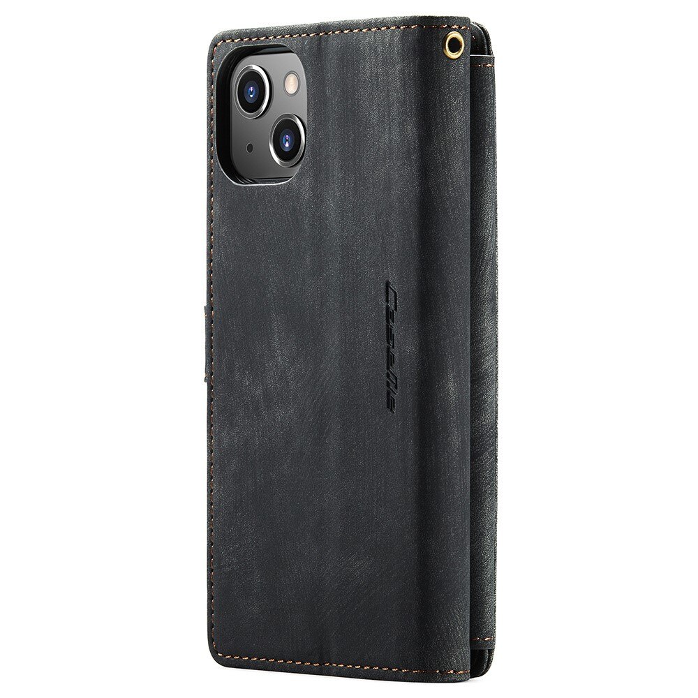 Zipper Wallet iPhone 15 Musta