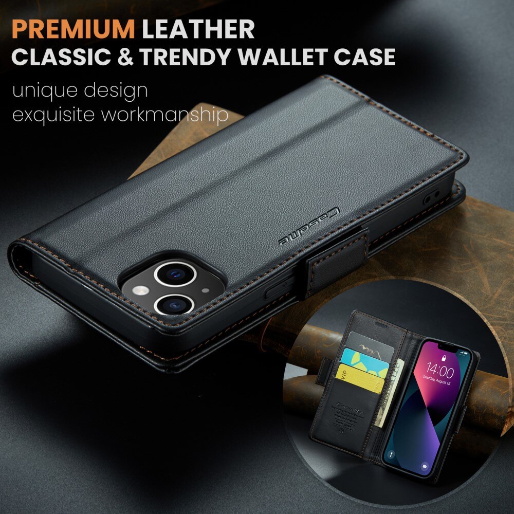 RFID Slim Lompakkokotelo iPhone 15 Musta
