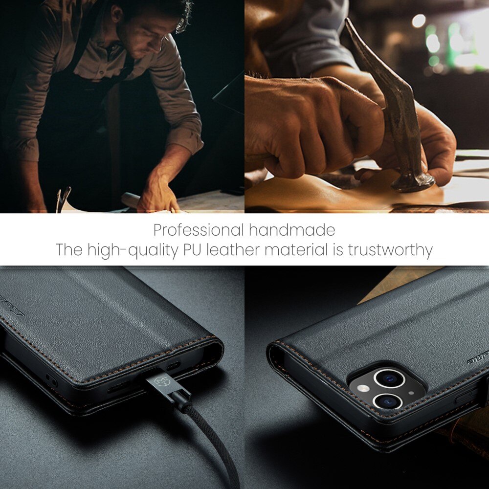 RFID Slim Lompakkokotelo iPhone 15 Musta