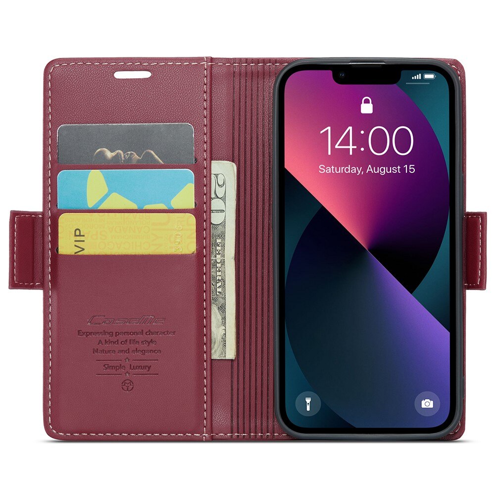 RFID Slim Lompakkokotelo iPhone 15 Punainen