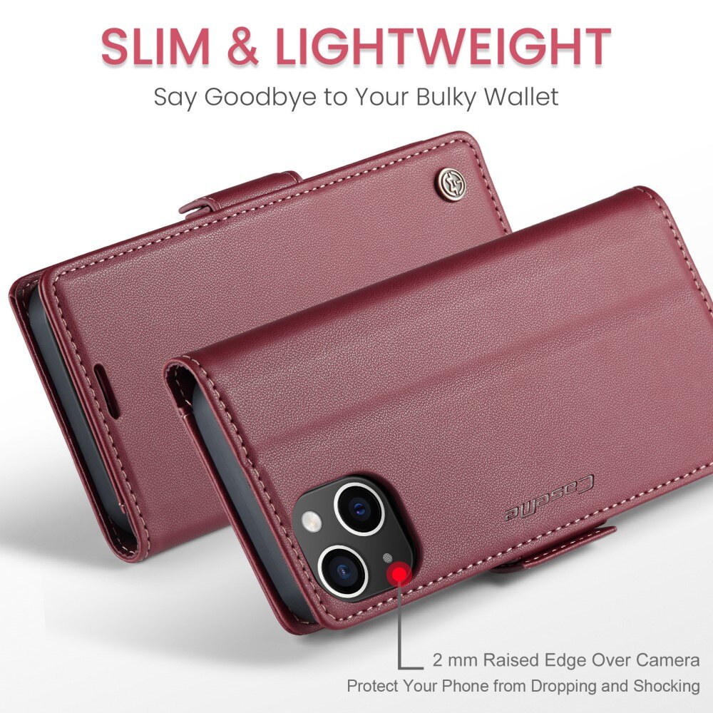 RFID Slim Lompakkokotelo iPhone 15 Punainen