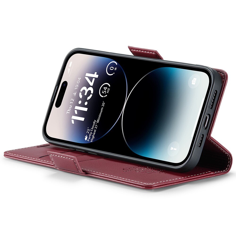 RFID Slim Lompakkokotelo iPhone 15 Pro Max Punainen