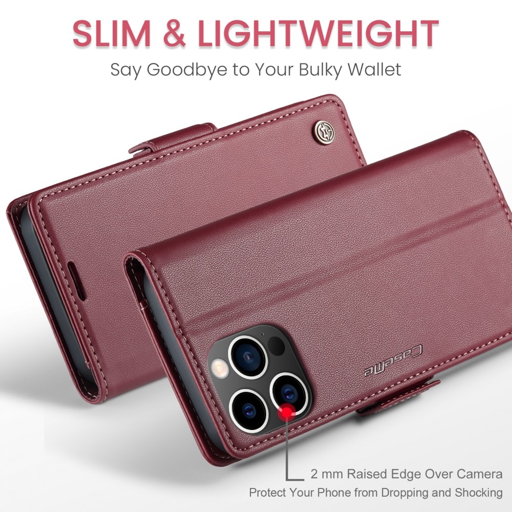RFID-blocking Slim Lompakkokotelo iPhone 15 Pro Max punainen